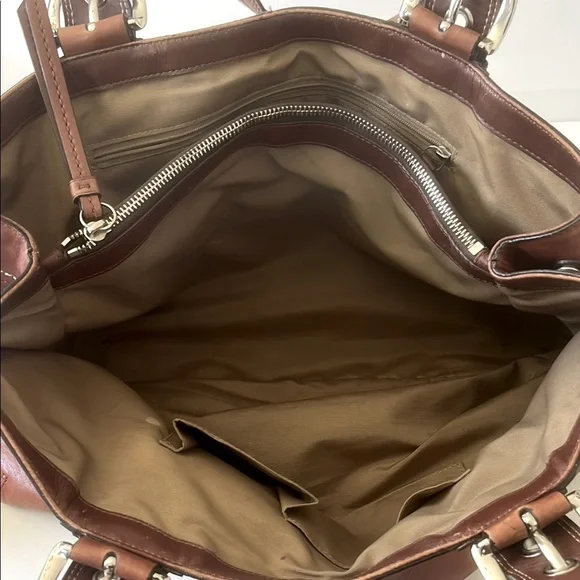 Coach Brown Leather Tote Shoulder HandBag Purse - Picture 4 of 11